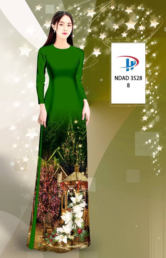 Vải Áo Dài Phong Cảnh Giáng Sinh AD NDAD3528 13